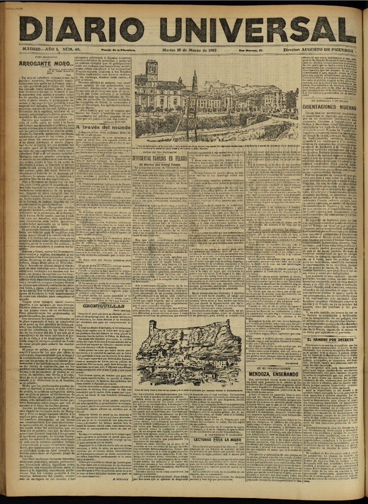 Miniatura de Diario Universal del 10 de marzo de 1903, edición de tarde