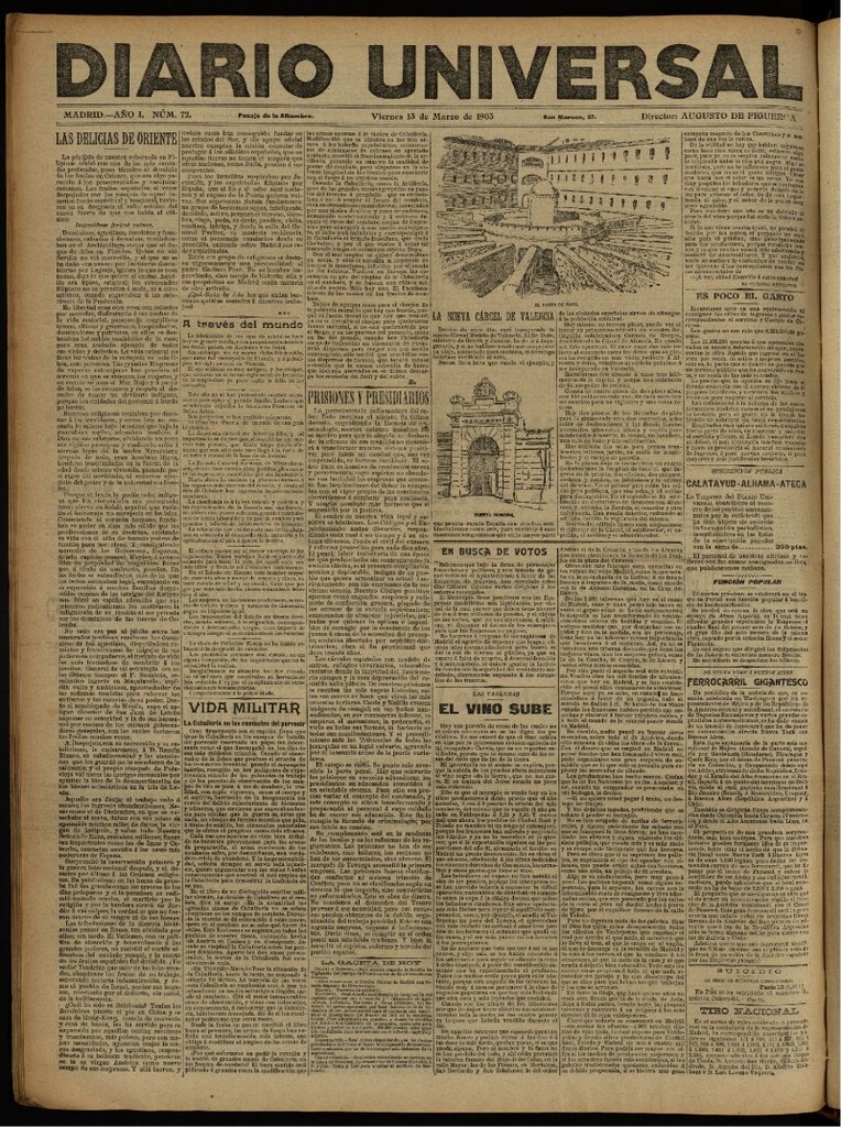 Miniatura de Diario Universal del 13 de marzo de 1903, edición de noche