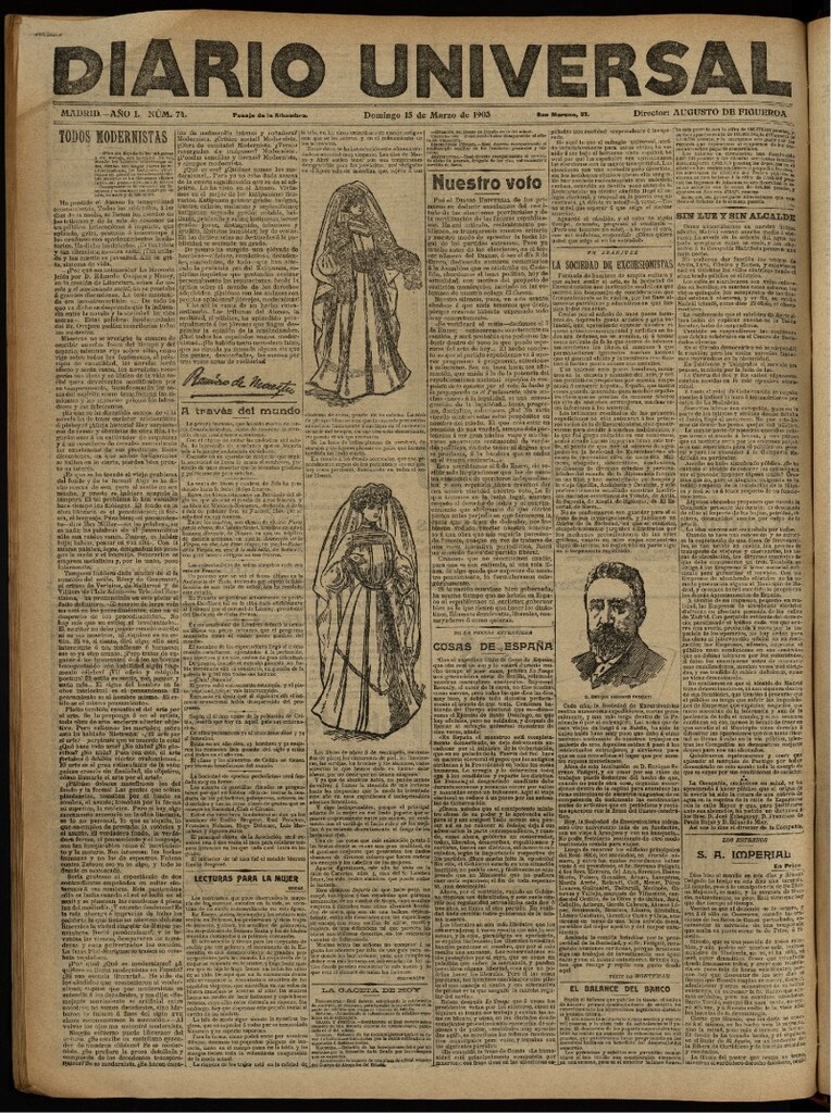 Miniatura de Diario Universal del 15 de marzo de 1903, edición de noche