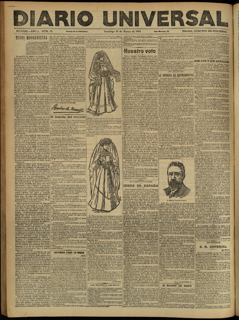 Miniatura de Diario Universal del 15 de marzo de 1903, edición de tarde