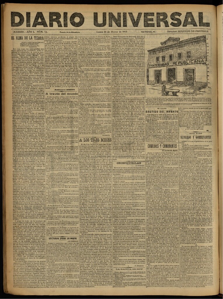 Miniatura de Diario Universal del 16 de marzo de 1903, edición de noche