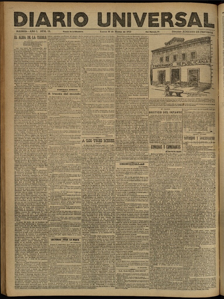 Miniatura de Diario Universal del 16 de marzo de 1903, edición de tarde