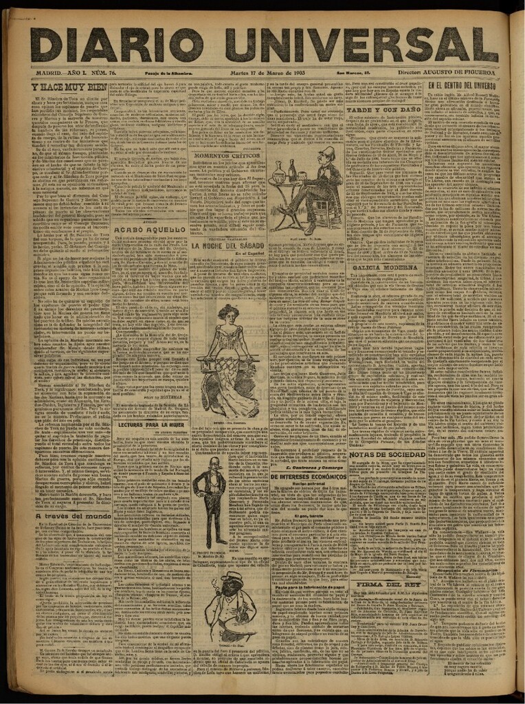 Miniatura de Diario Universal del 17 de marzo de 1903, edición de noche