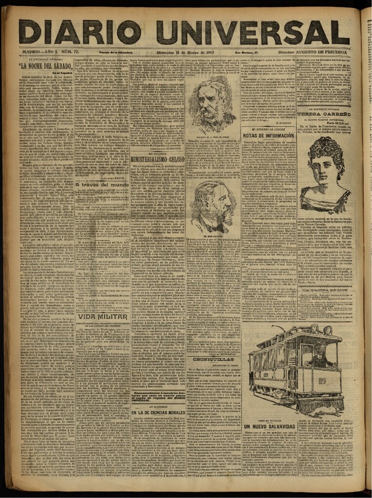 Miniatura de Diario Universal del 18 de marzo de 1903, edición de noche