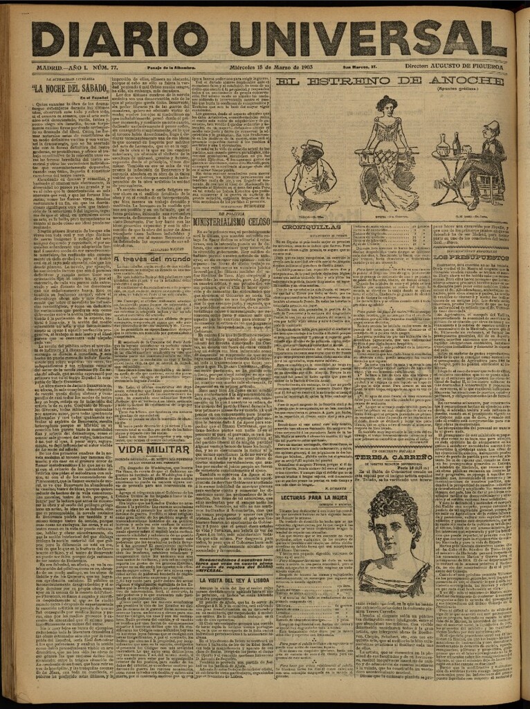 Miniatura de Diario Universal del 18 de marzo de 1903, edición de tarde