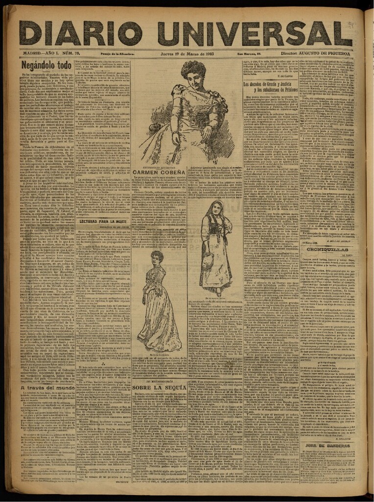 Miniatura de Diario Universal del 19 de marzo de 1903, edición de noche