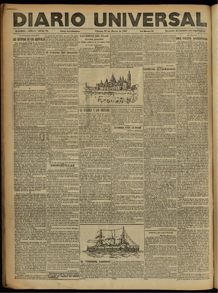 Miniatura de Diario Universal del 20 de marzo de 1903, edición de noche