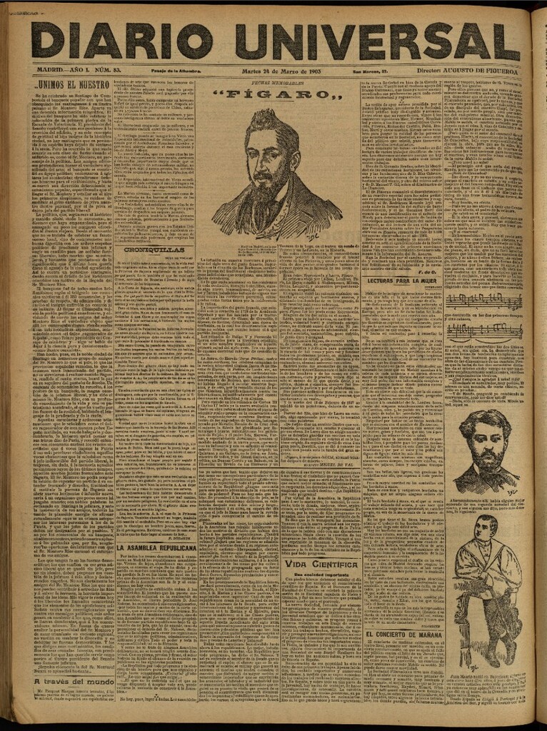 Miniatura de Diario Universal del 24 de marzo de 1903, edición de tarde