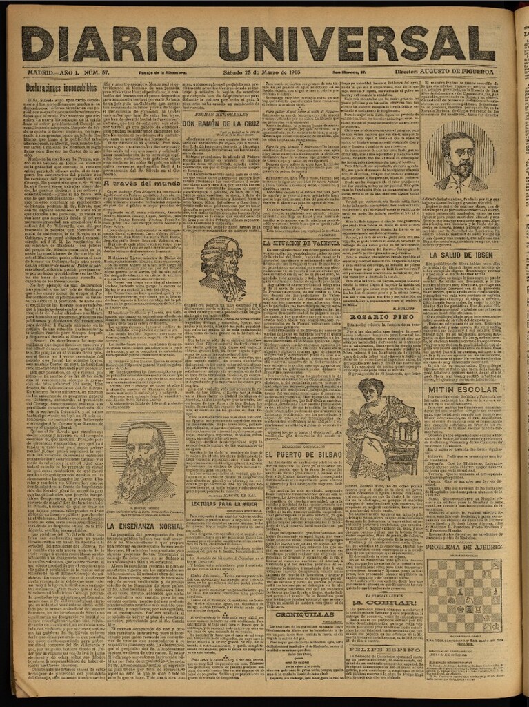 Miniatura de Diario Universal del 28 de marzo de 1903, edición de tarde