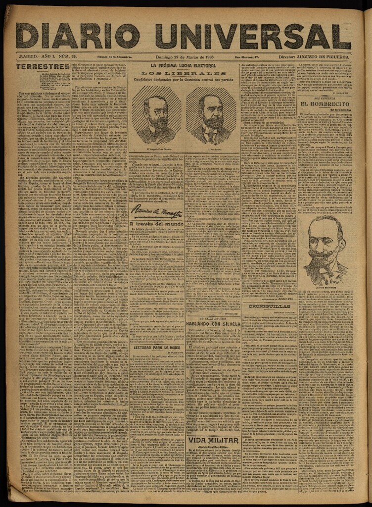 Miniatura de Diario Universal del 29 de marzo de 1903, edición de noche