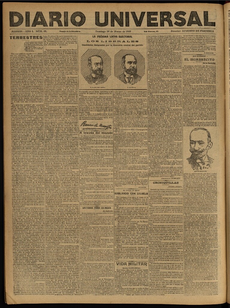 Miniatura de Diario Universal del 29 de marzo de 1903, edición de tarde