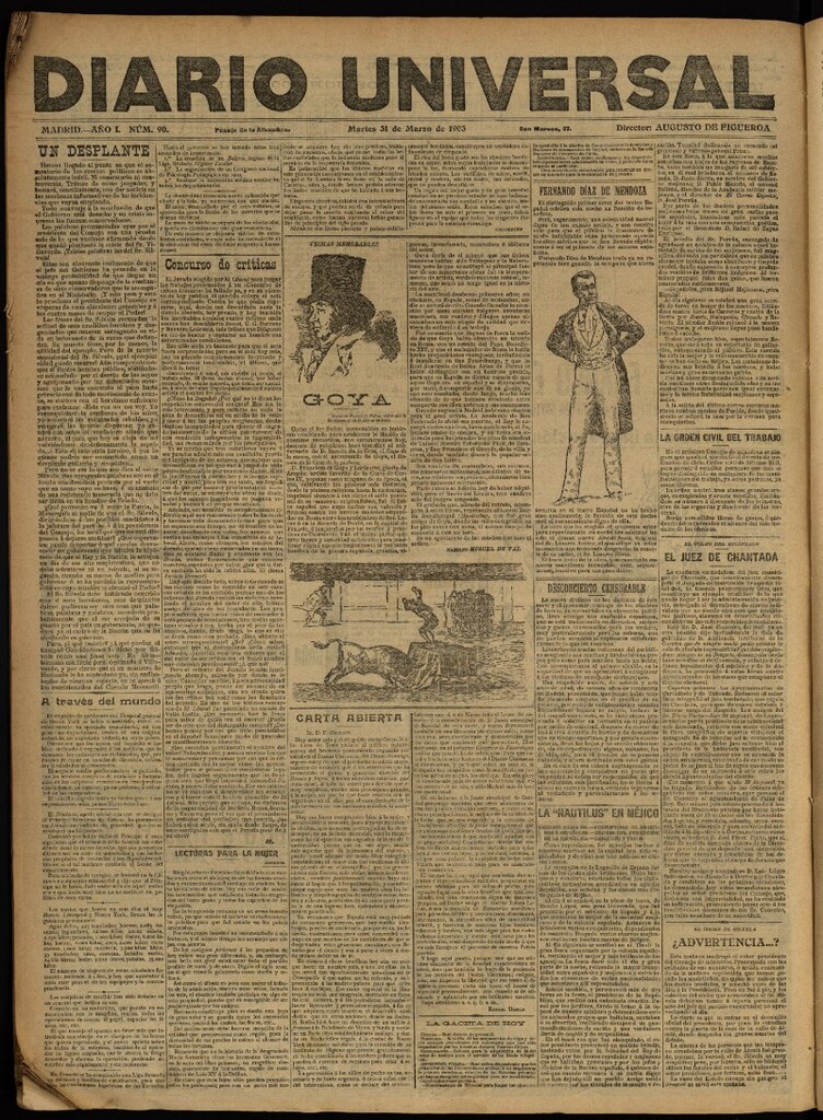 Miniatura de Diario Universal del 31 de marzo de 1903, edición de noche