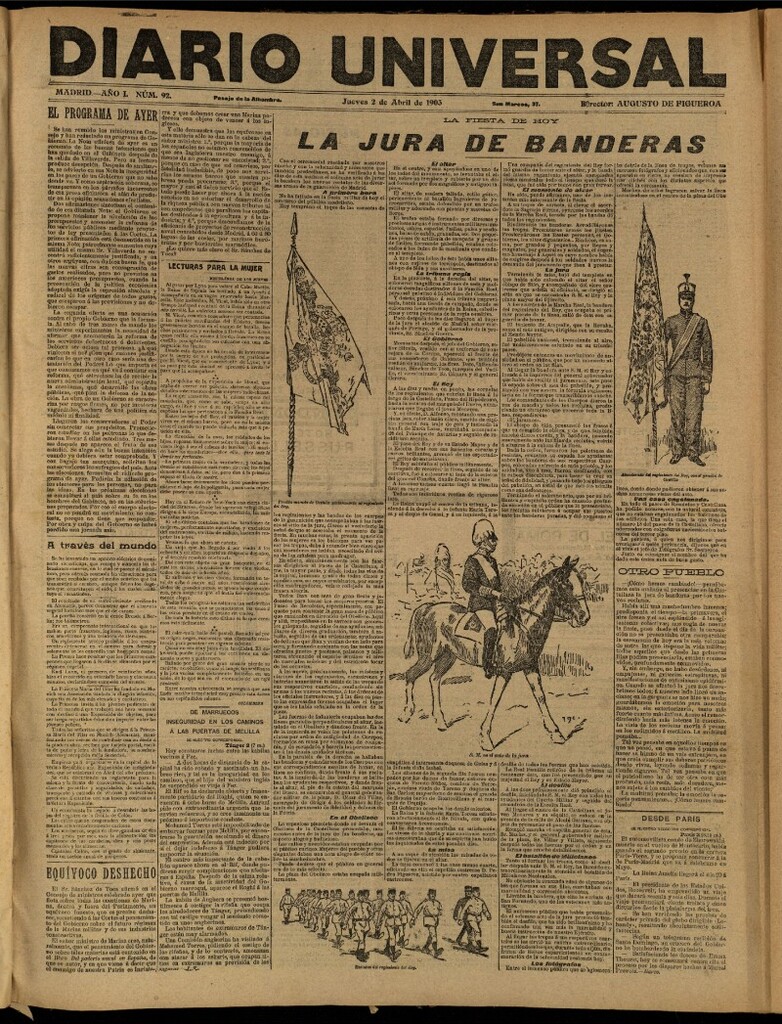 Miniatura de Diario Universal del 2 de abril de 1903, edición de tarde