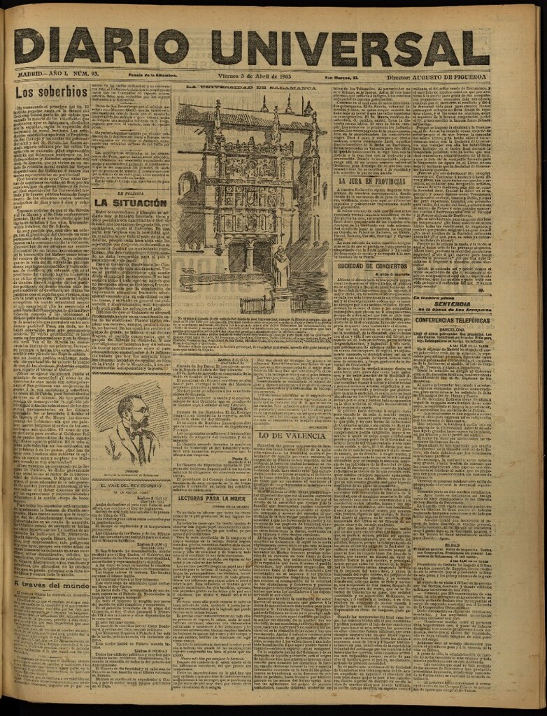 Miniatura de Diario Universal del 3 de abril de 1903, edición de noche