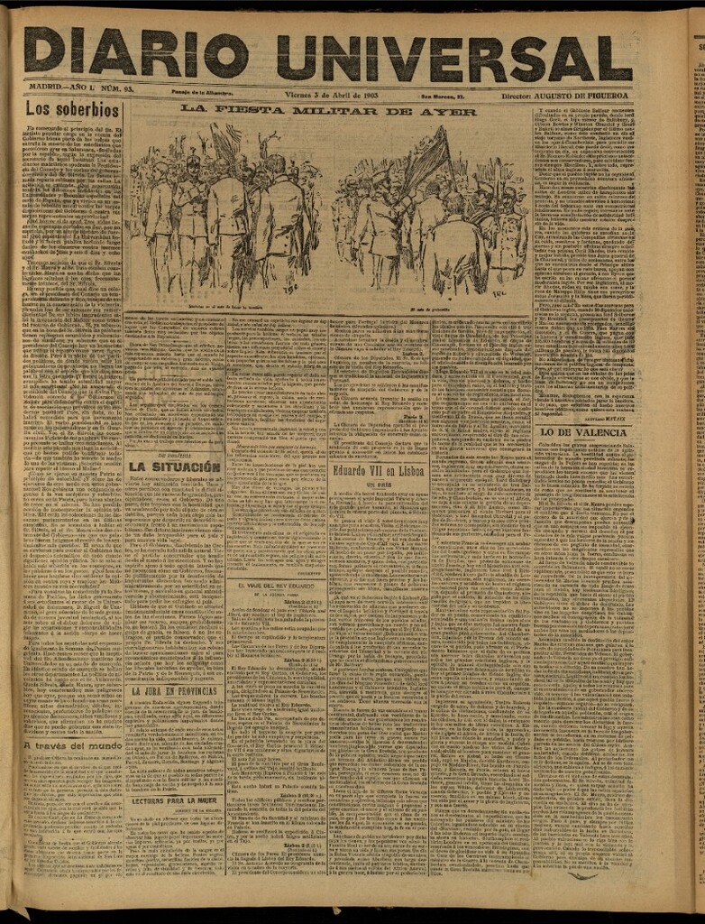 Miniatura de Diario Universal del 3 de abril de 1903, edición de tarde