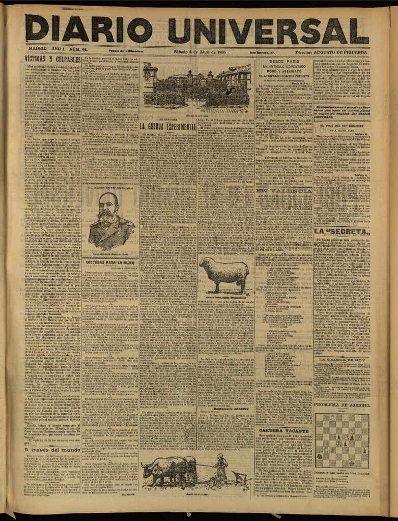 Miniatura de Diario Universal del 4 de abril de 1903, edición de tarde