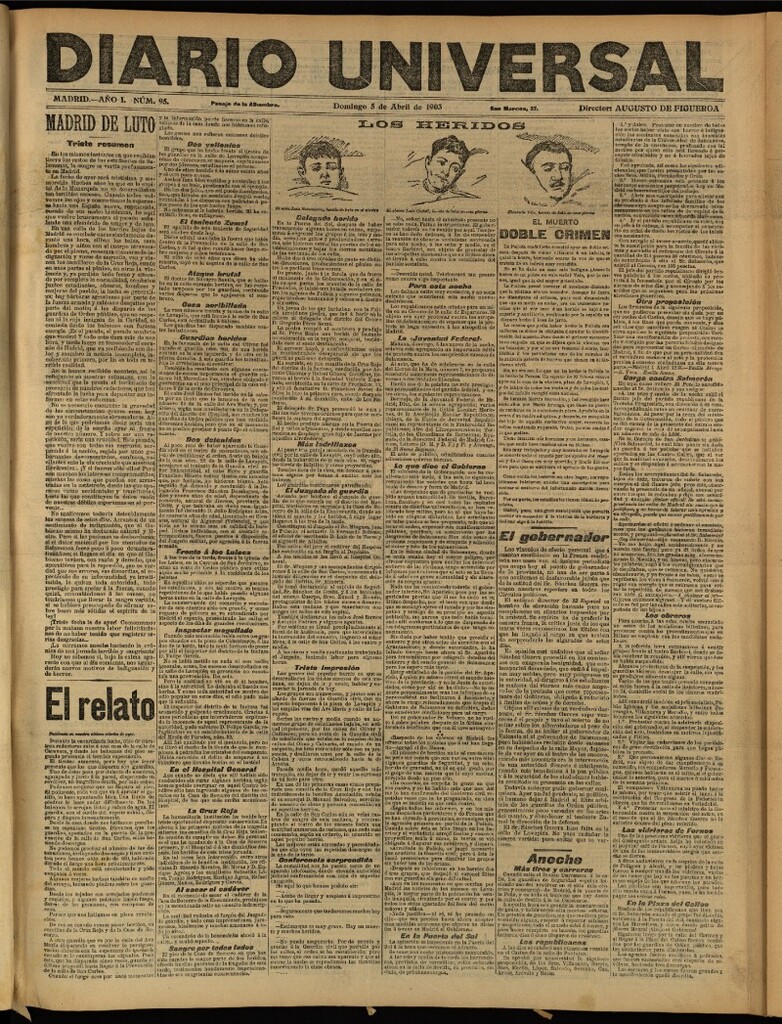 Miniatura de Diario Universal del 5 de abril de 1903, edición de tarde