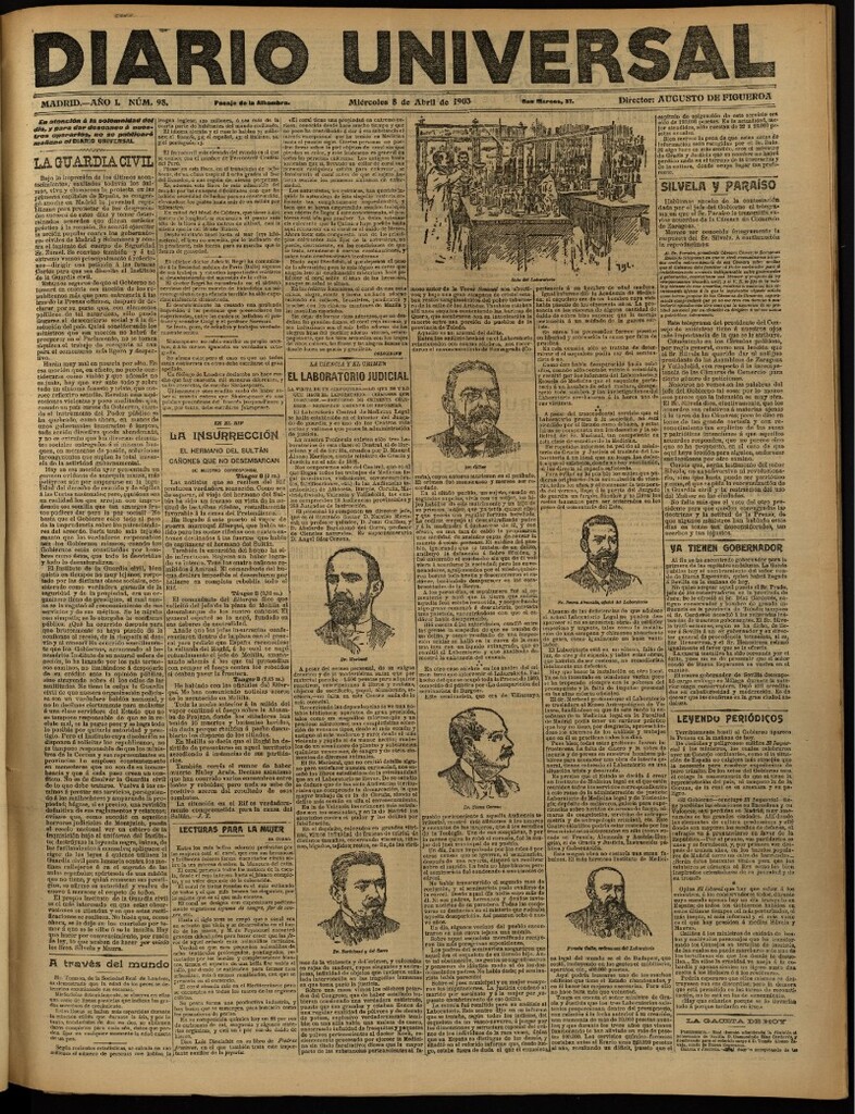 Miniatura de Diario Universal del 8 de abril de 1903, edición de noche