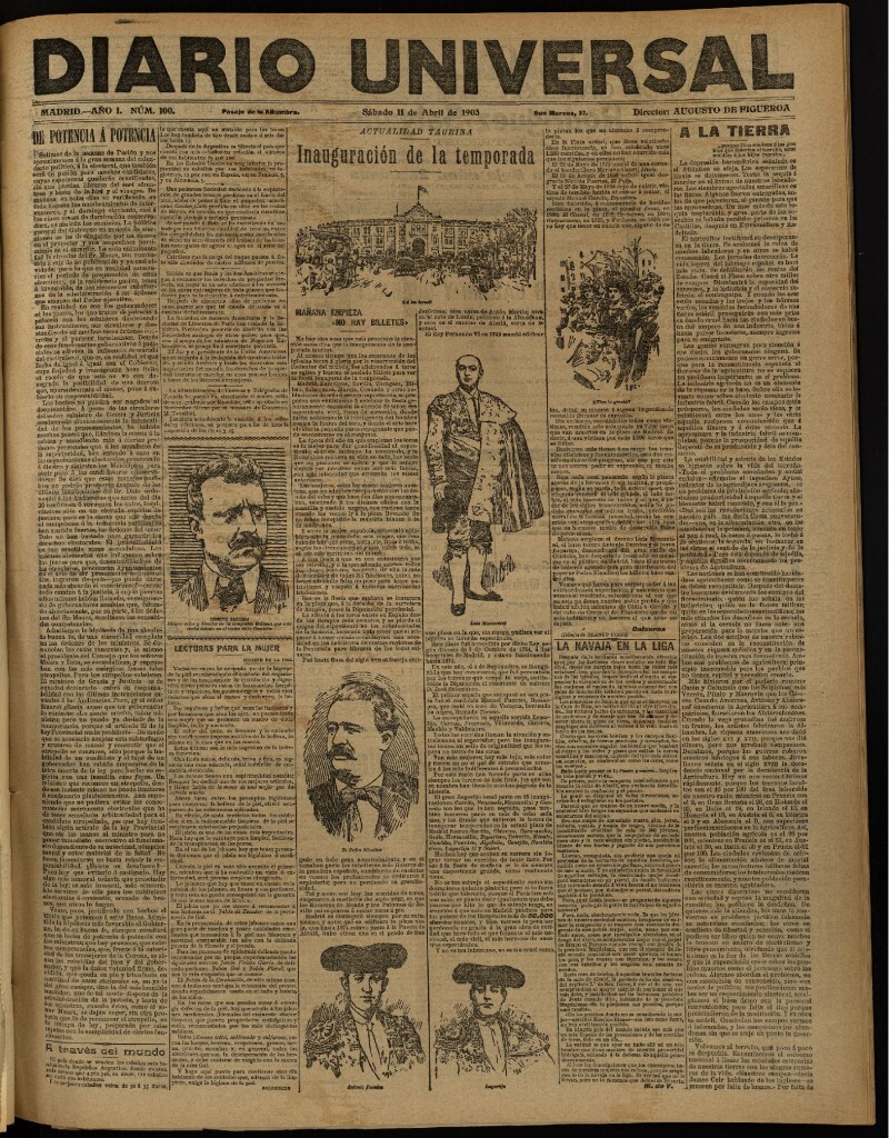 Miniatura de Diario Universal del 11 de abril de 1903, edición de noche