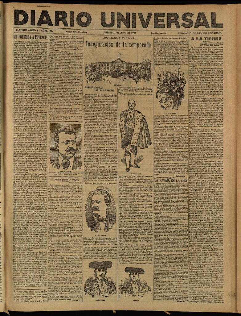 Miniatura de Diario Universal del 11 de abril de 1903, edición de tarde