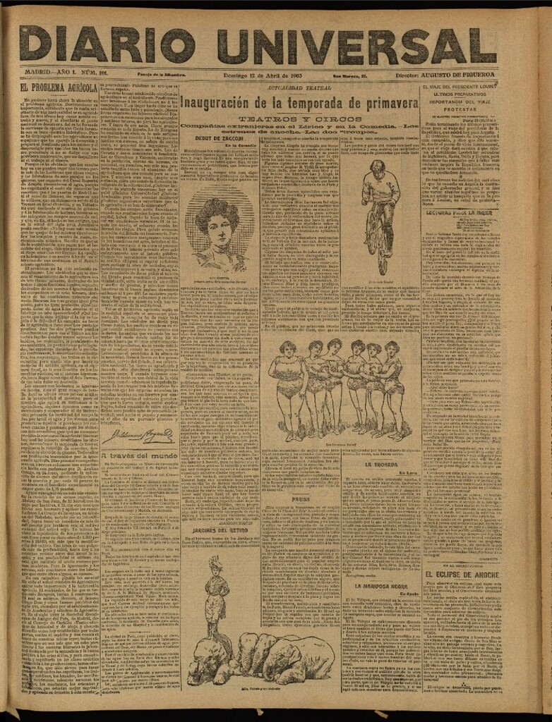 Miniatura de Diario Universal del 12 de abril de 1903, edición de tarde