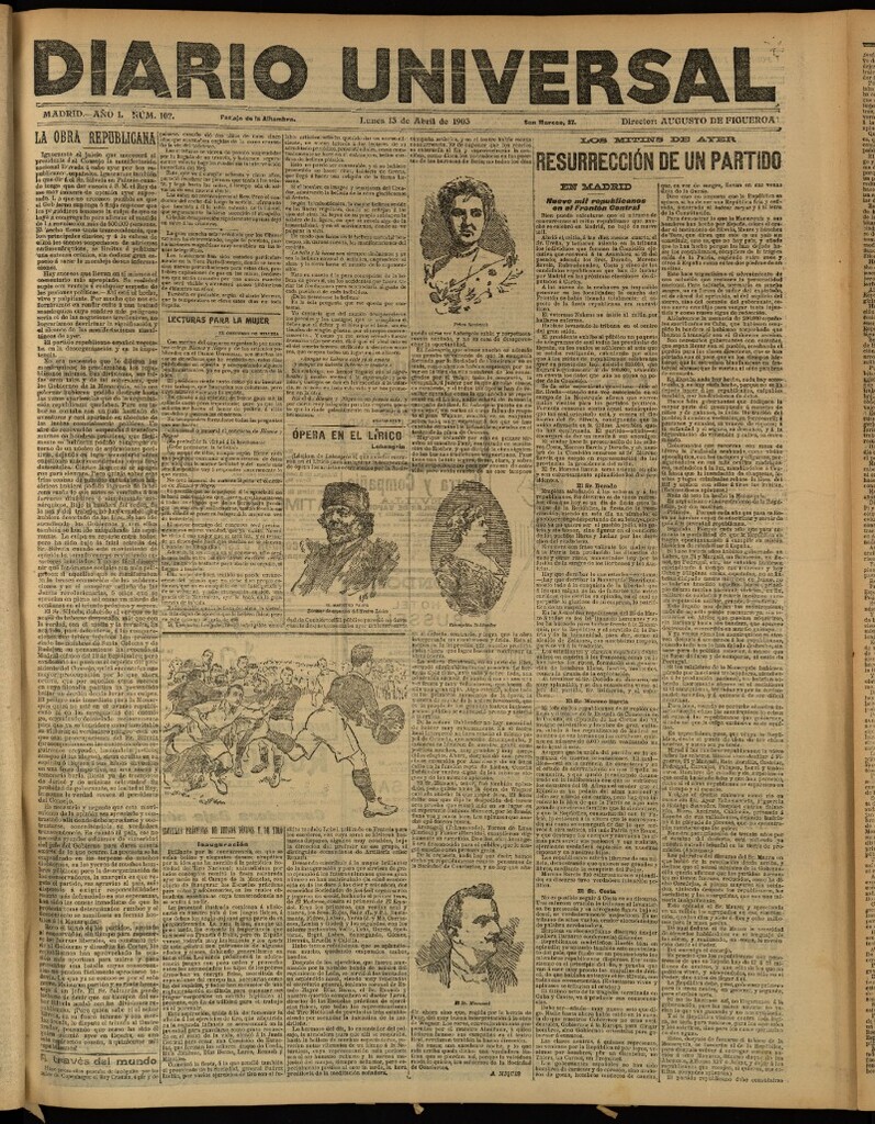 Miniatura de Diario Universal del 13 de abril de 1903, edición de tarde