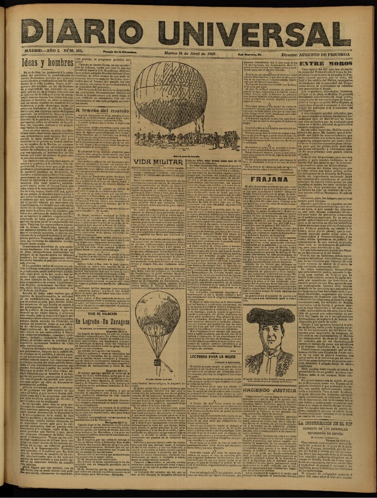 Miniatura de Diario Universal del 14 de abril de 1903, edición de noche