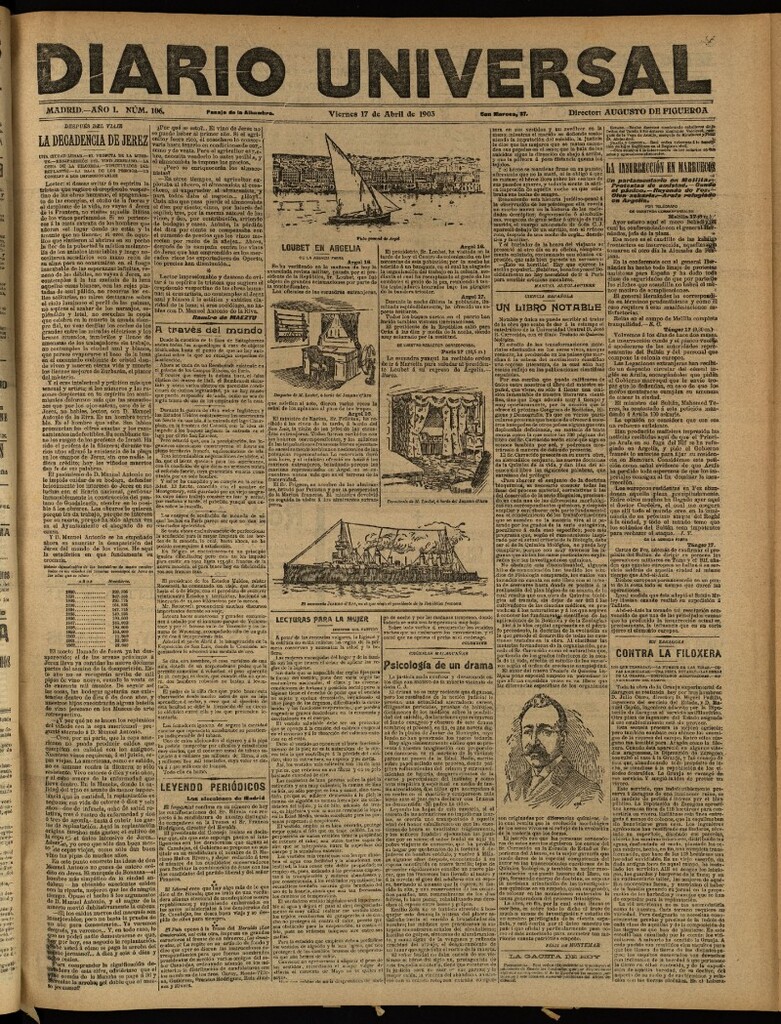 Miniatura de Diario Universal del 17 de abril de 1903, edición de tarde
