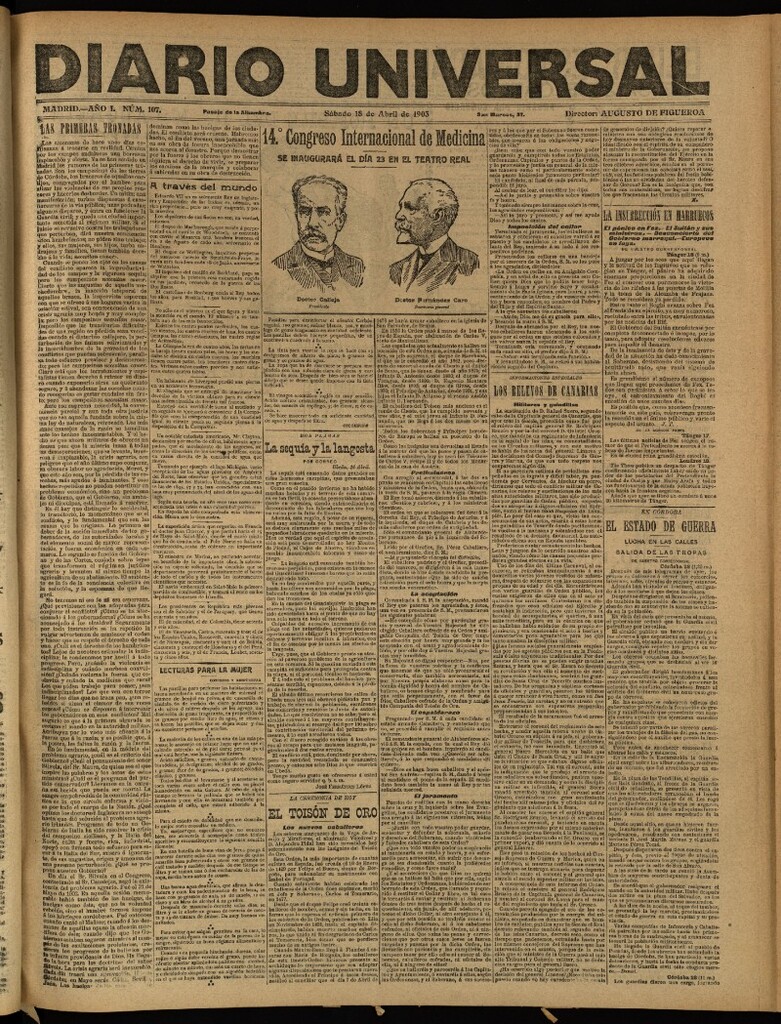 Miniatura de Diario Universal del 18 de abril de 1903, edición de tarde