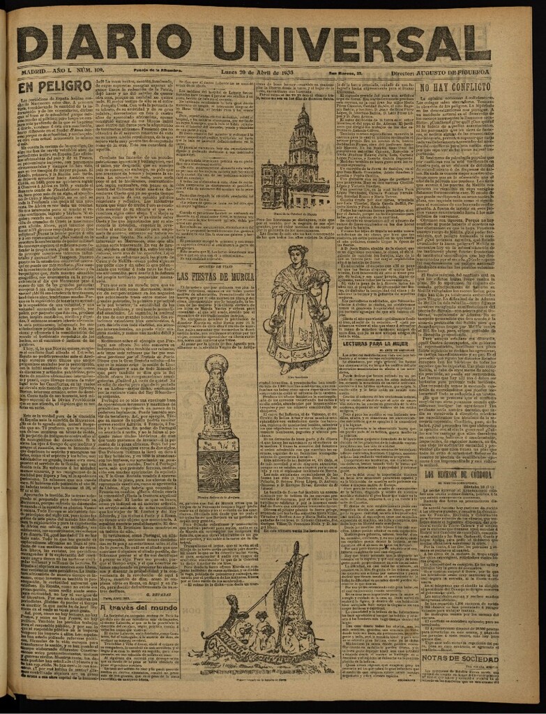 Miniatura de Diario Universal del 20 de abril de 1903, edición de noche