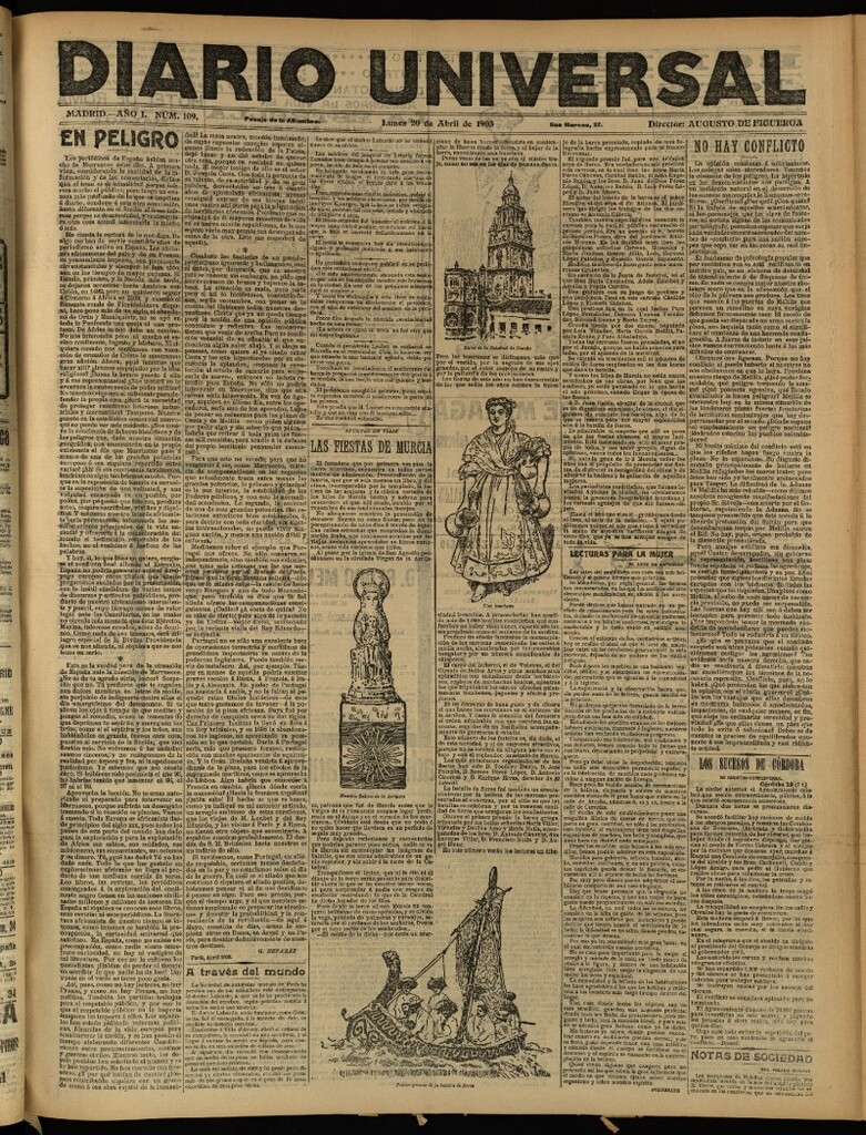 Miniatura de Diario Universal del 20 de abril de 1903, edición de tarde