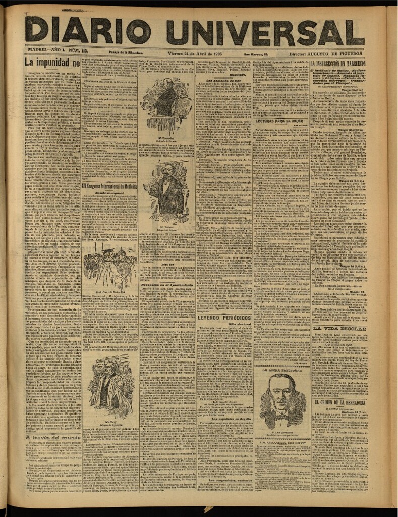 Miniatura de Diario Universal del 24 de abril de 1903, edición de tarde