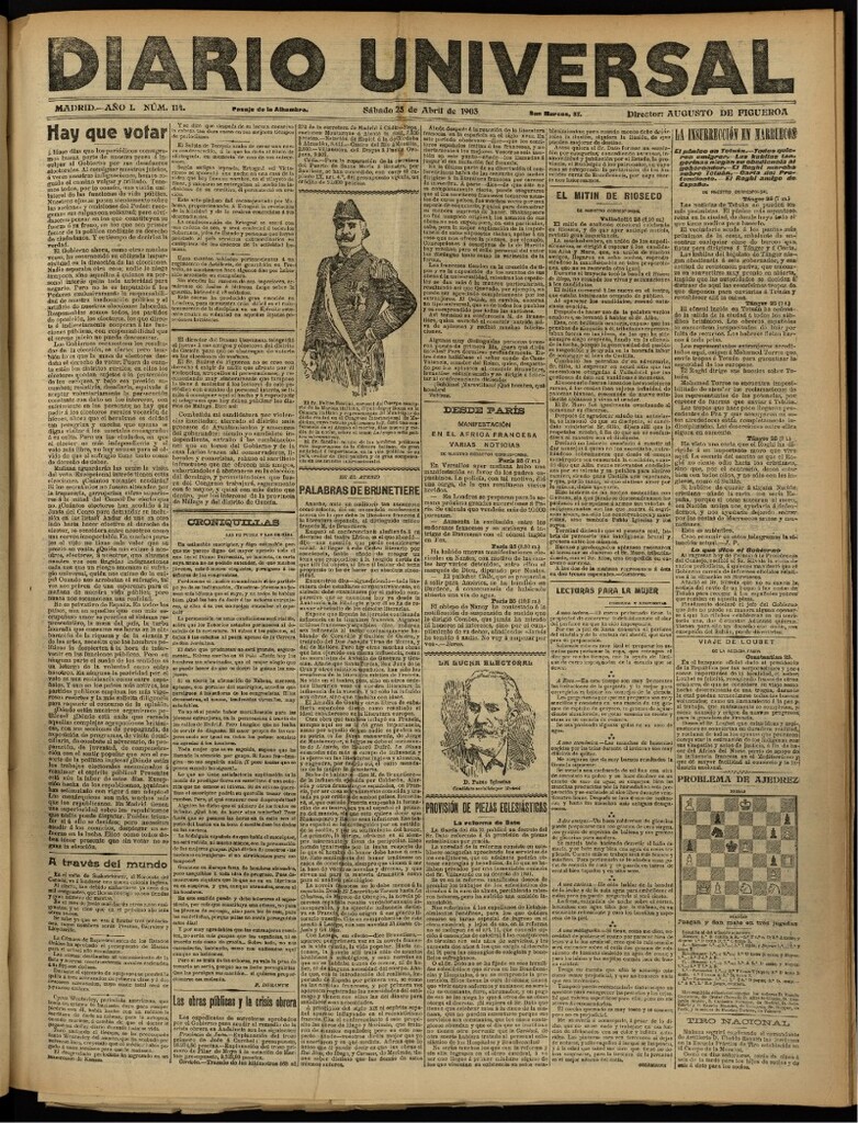Miniatura de Diario Universal del 25 de abril de 1903, edición de noche
