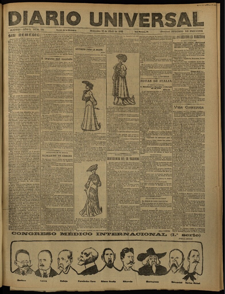 Miniatura de Diario Universal del 29 de abril de 1903, edición de noche