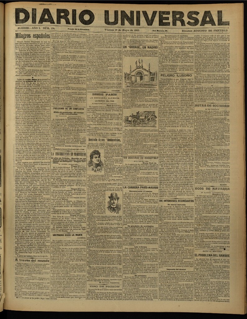 Miniatura de Diario Universal del 15 de mayo de 1903, edición de noche