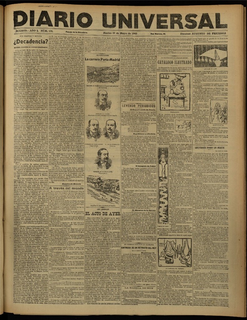 Miniatura de Diario Universal del 19 de mayo de 1903, edición de noche