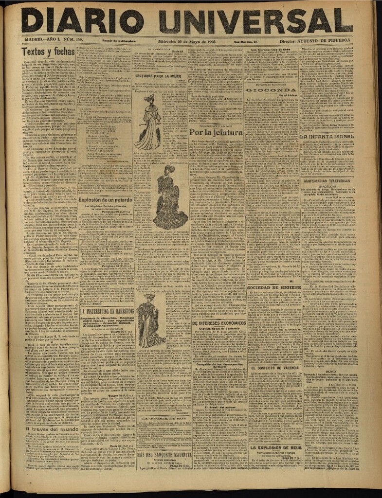Miniatura de Diario Universal del 20 de mayo de 1903, edición de noche