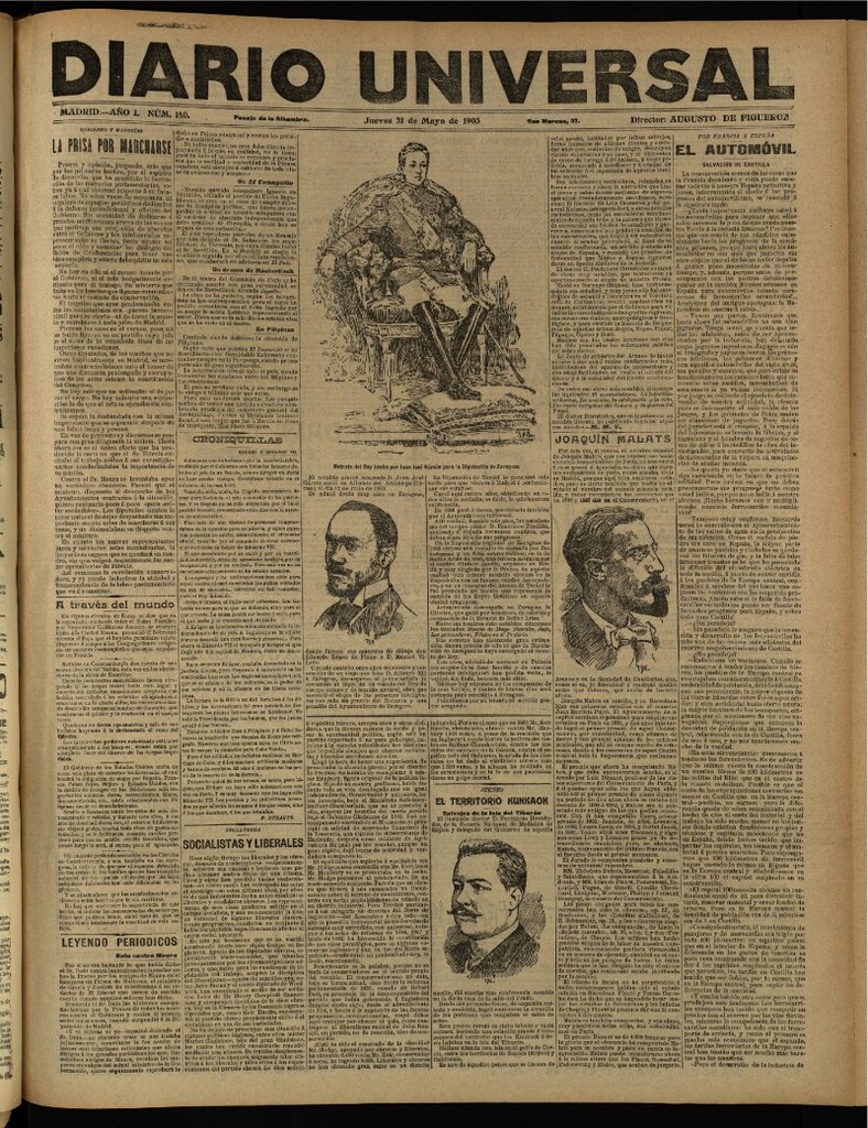 Miniatura de Diario Universal del 21 de mayo de 1903, edición de tarde