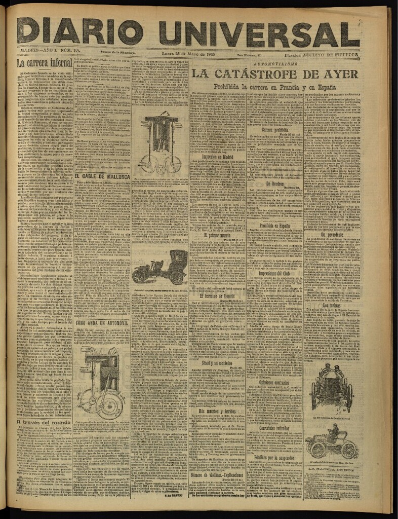 Miniatura de Diario Universal del 25 de mayo de 1903, edición de noche
