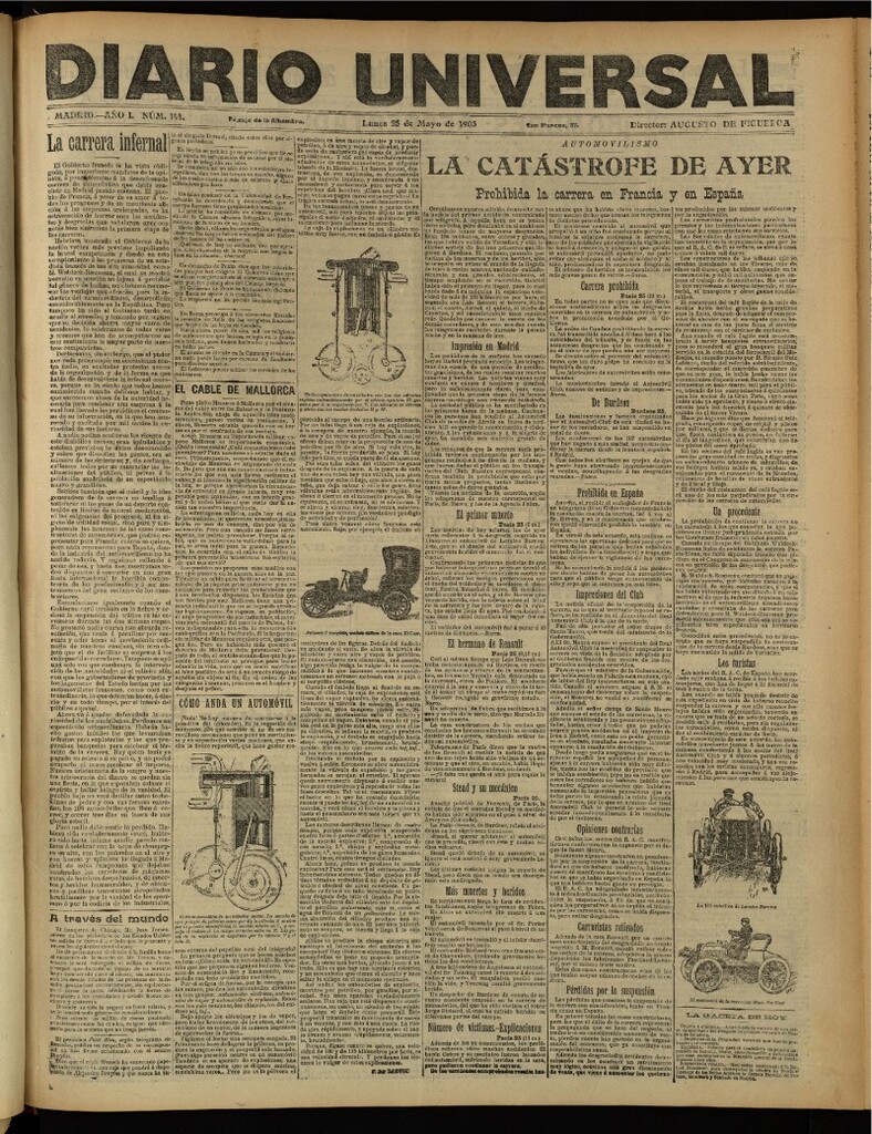 Miniatura de Diario Universal del 25 de mayo de 1903, edición de tarde