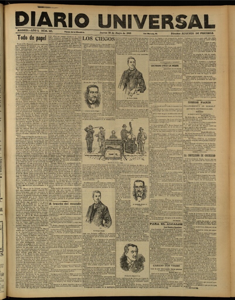 Miniatura de Diario Universal del 28 de mayo de 1903, edición de tarde