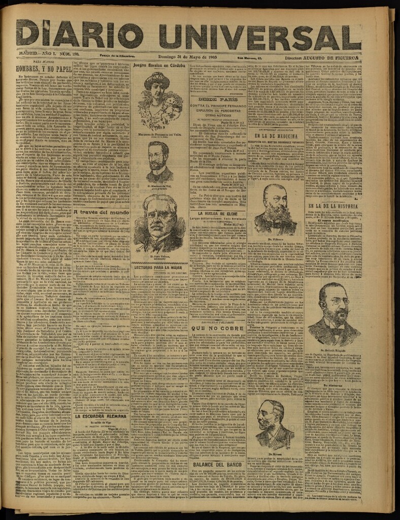 Miniatura de Diario Universal del 31 de mayo de 1903, edición de noche