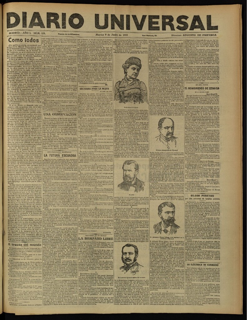 Miniatura de Diario Universal del 9 de junio de 1903, edición de noche