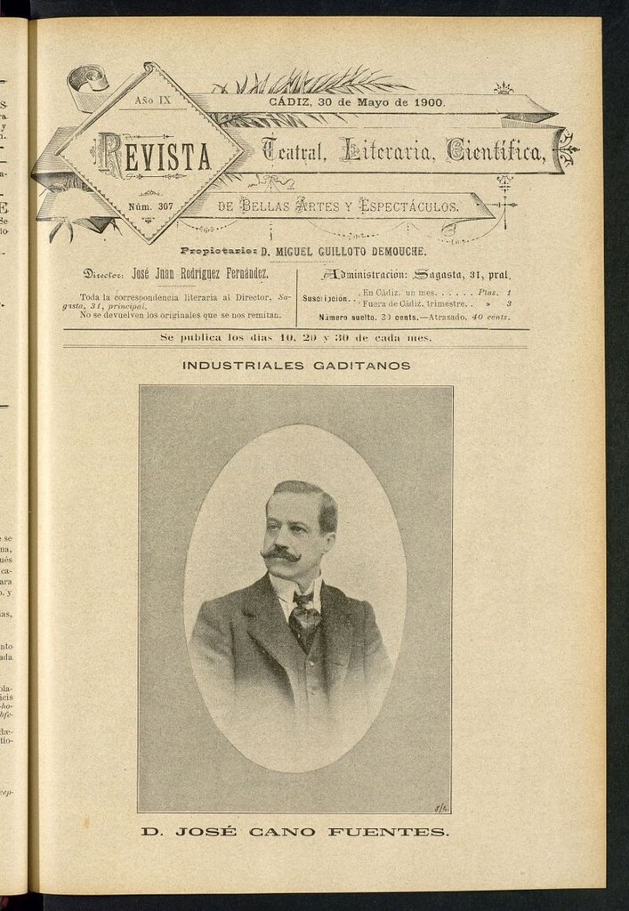 Miniatura de Revista Teatral, Literaria, Científica, de Bellas Artes y Espectáculos. Nº 307