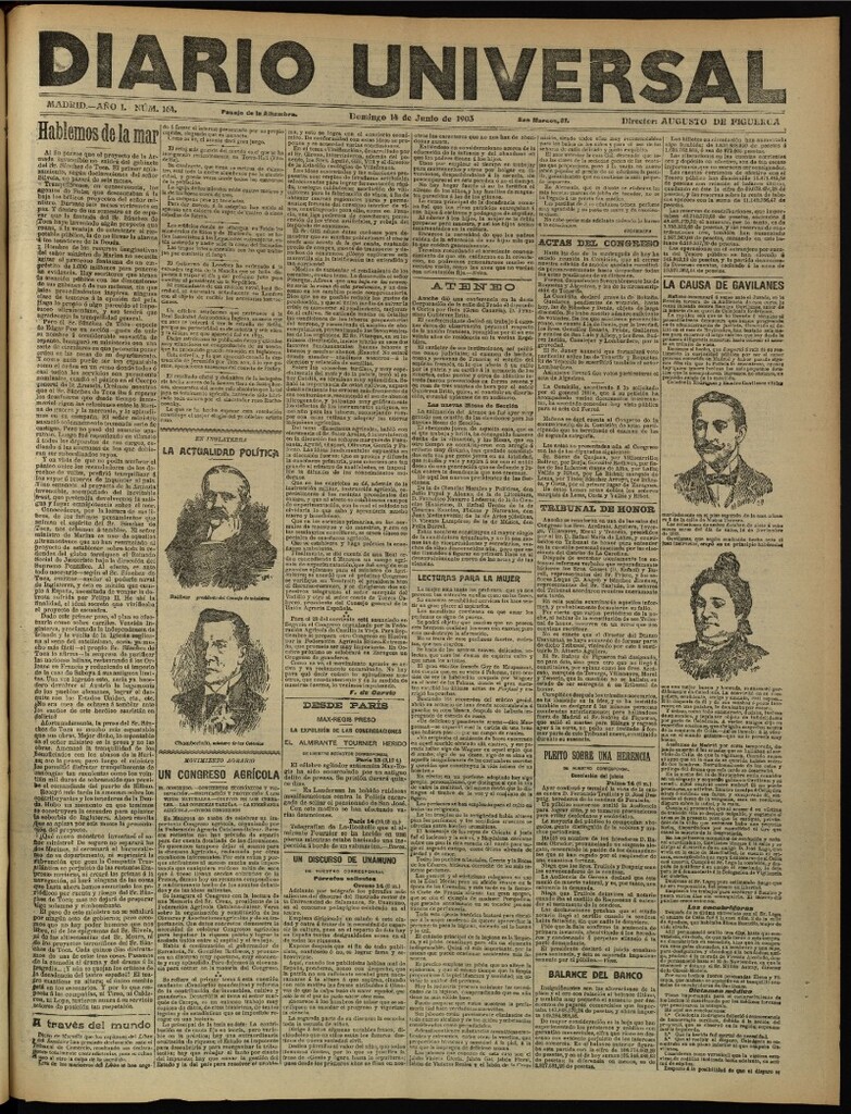 Miniatura de Diario Universal del 14 de junio de 1903, edición de noche