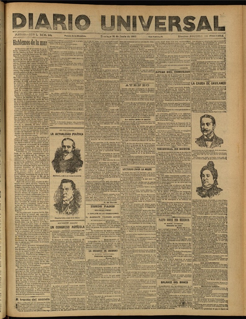 Miniatura de Diario Universal del 14 de junio de 1903, edición de tarde