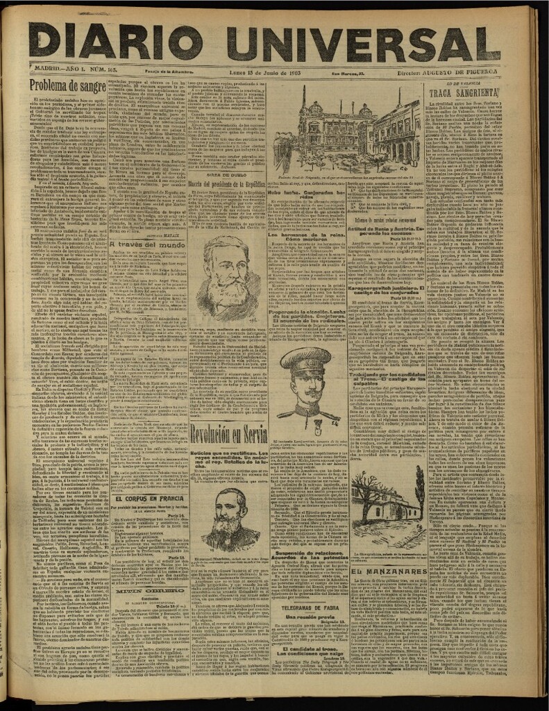 Miniatura de Diario Universal del 15 de junio de 1903, edición de noche