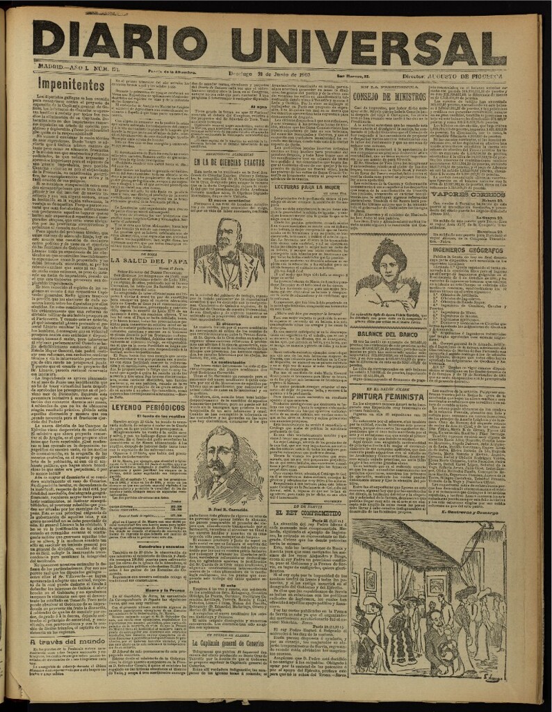 Miniatura de Diario Universal del 21 de junio de 1903, edición de noche