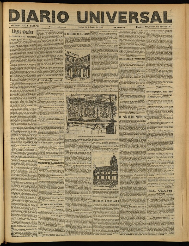 Miniatura de Diario Universal del 22 de junio de 1903, edición de tarde