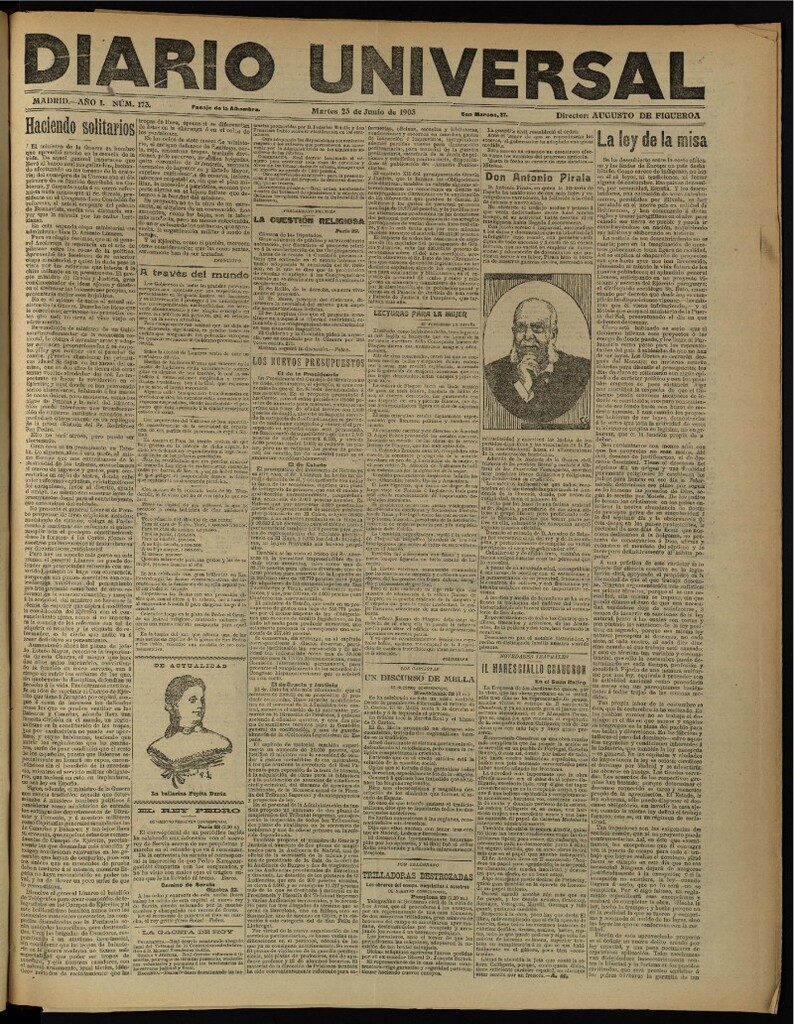 Miniatura de Diario Universal del 23 de junio de 1903, edición de noche